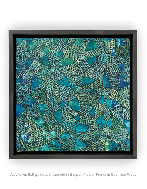 Blue Green Sardines | Framed Giclee Print on Canvas